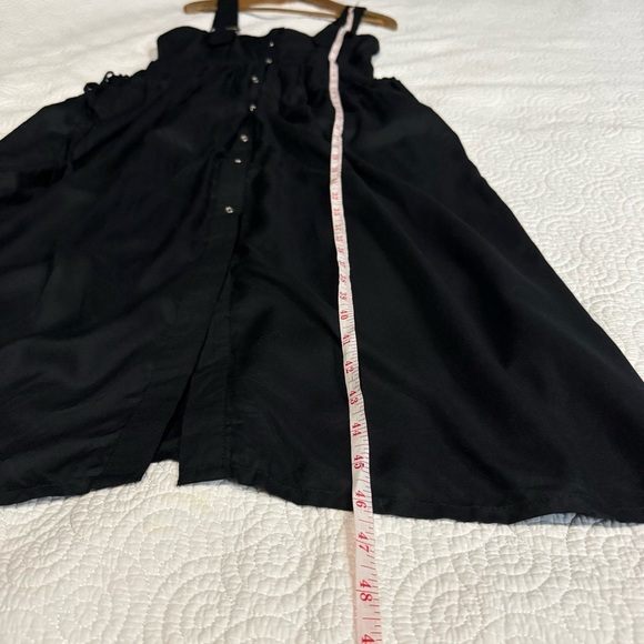 ASOS UO Azelia Button Midi Dress Black Buttoned Spaghetti Strap Sundress Size 6 - Picture 14 of 16
